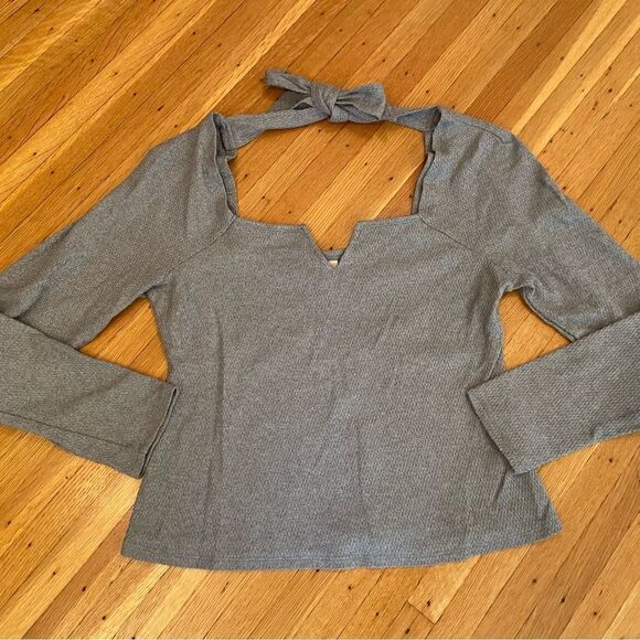 Pilcro Anthropologie grey long sleeve top - Picture 2 of 4